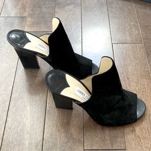 Black Suede Jimmy Choo Mules - only worn twice!